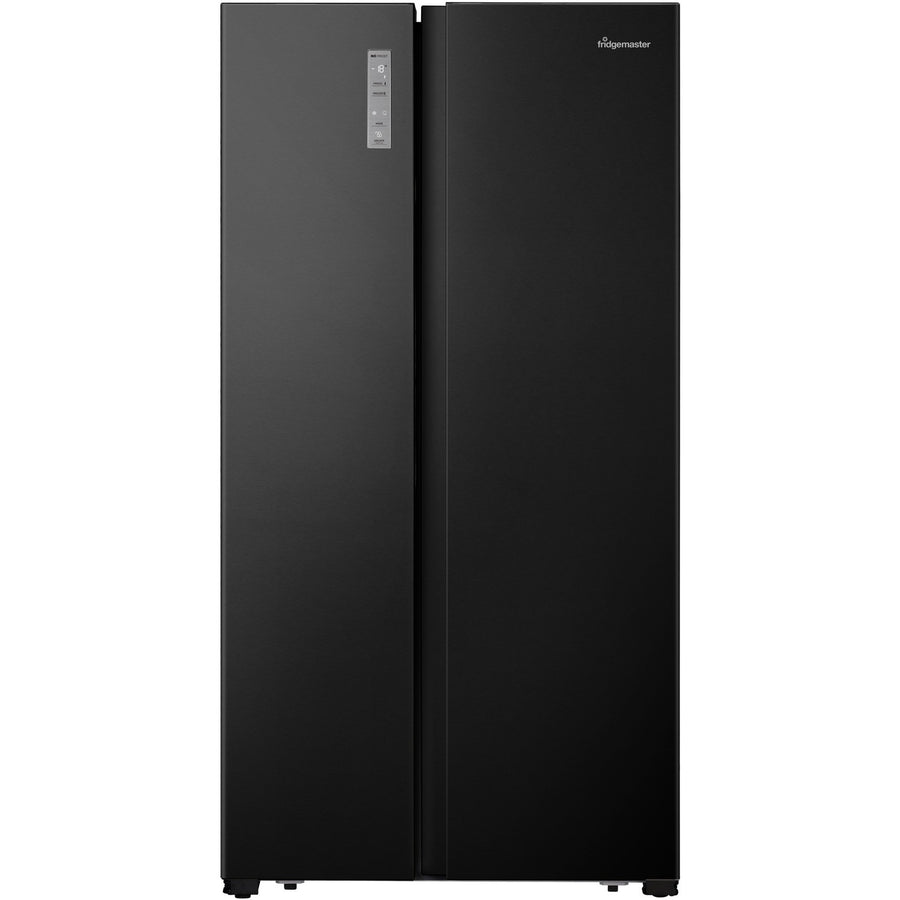 fridgemaster MS91520BFF side by side american fridge freezer in black 