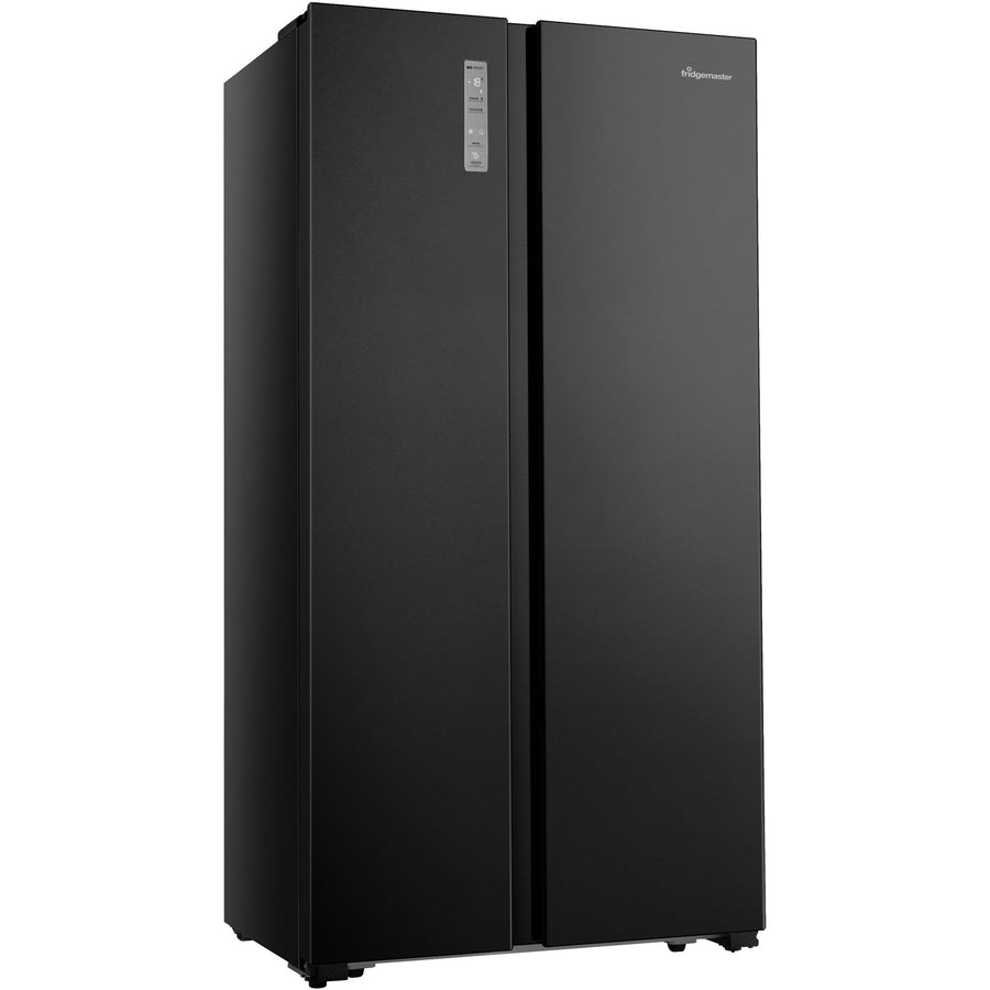 fridgemaster MS91520BFF side by side american fridge freezer in black 