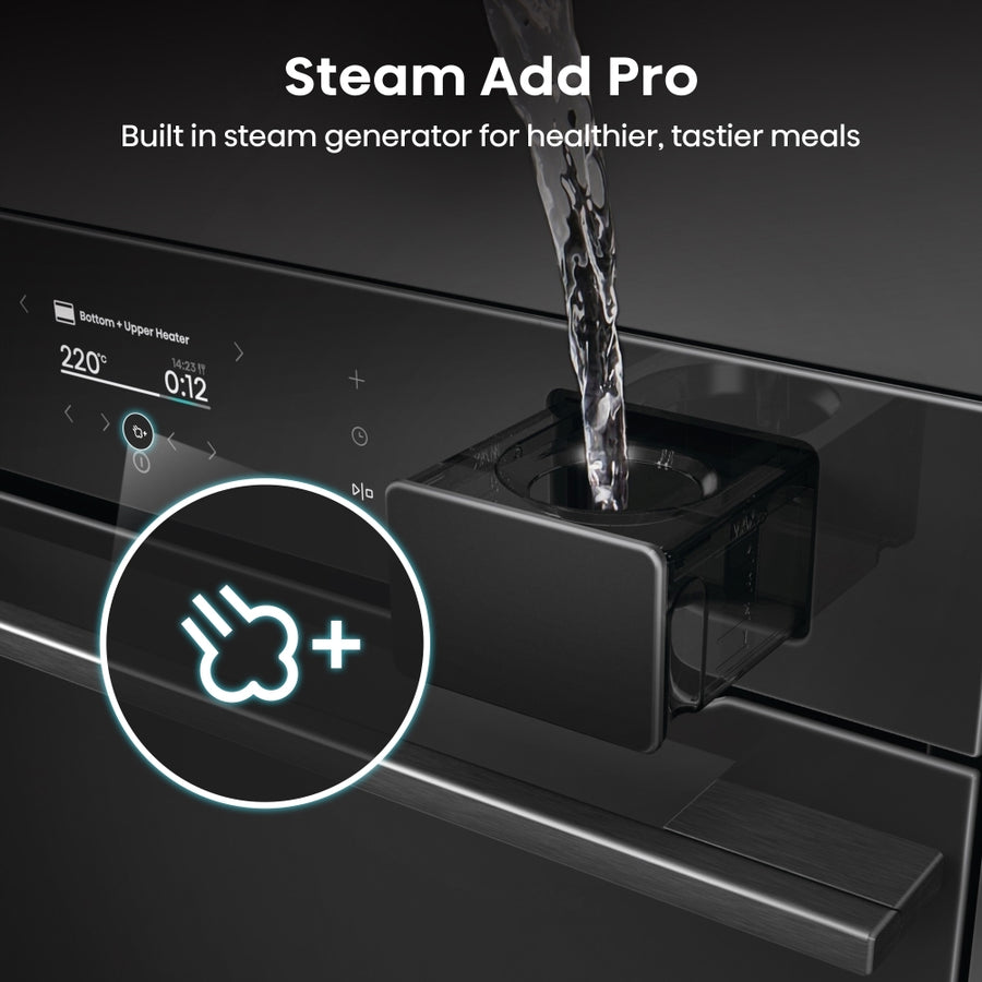 Hisense BAS6PH8BUKWF Hi8 Blackline Built-In Smart Steam Electric Single Oven - Black