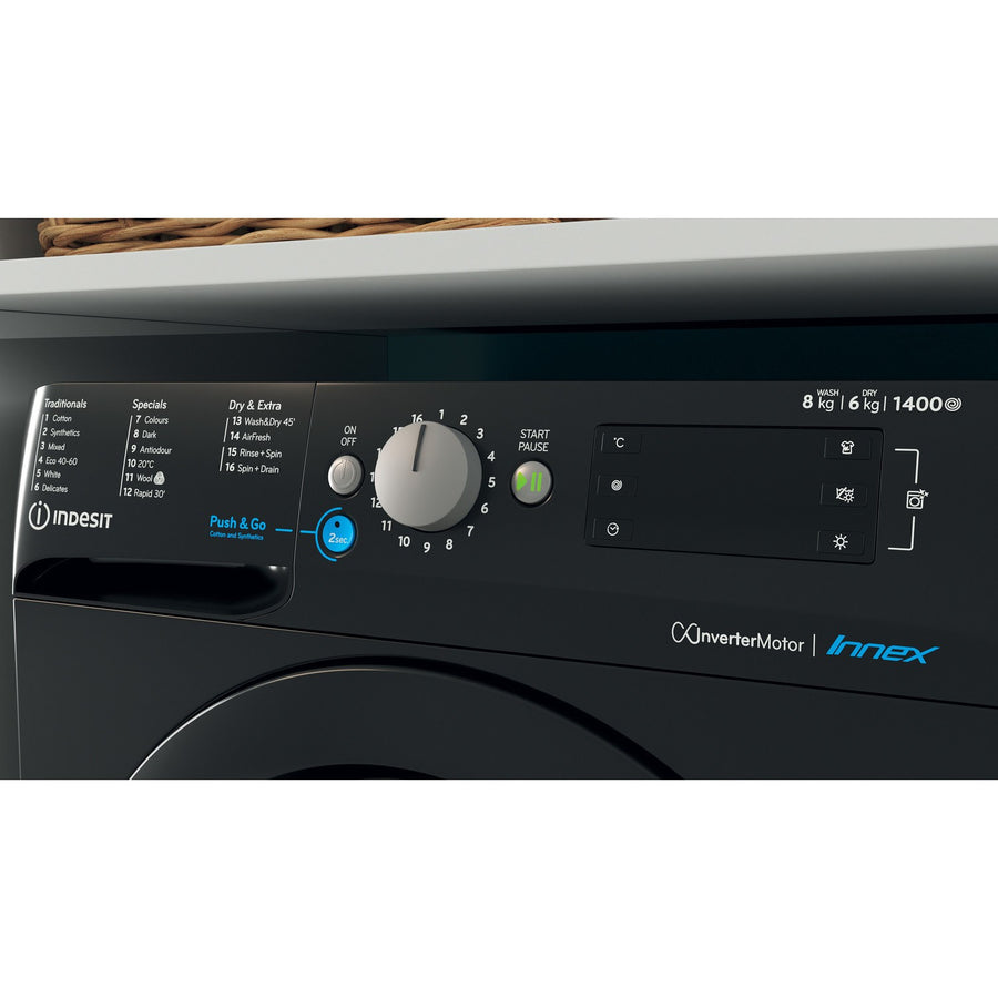 Indesit BDE86436XBUKN 8kg/6kg 1400rpm Washer dryer - Black