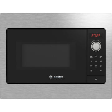 Bosch BFL523MS3B 50cm wide Series 2 800W 20L Built-In Microwave - Black With Steel Trim