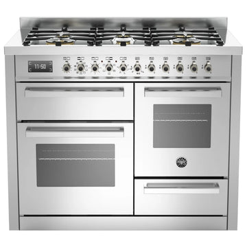 Bertazzoni PRO1106MFETXT 110cm Professional XG Dual Fuel Range Cooker – Stainless Steel