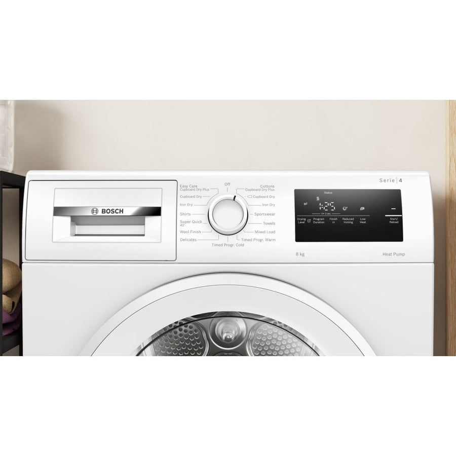 Bosch Series 4 WTH85225GB 8kg Heat Pump Tumble Dryer - White [Free 5-year parts & labour guarantee]