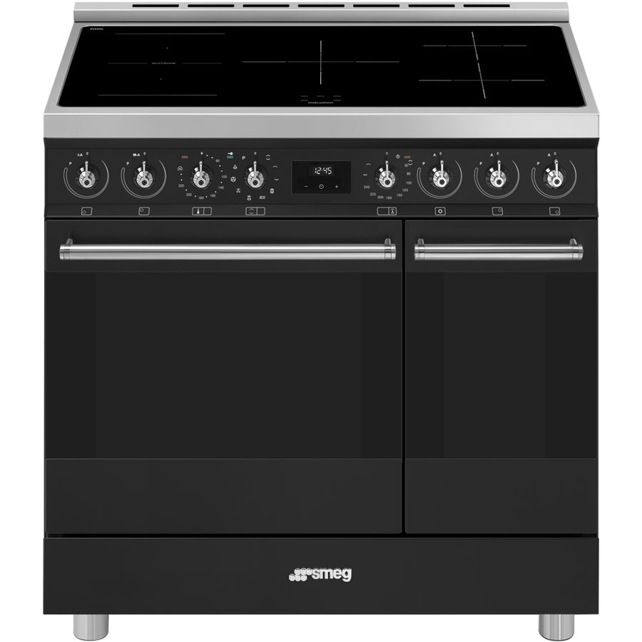 Smeg C92IPMB2 90cm Pyrolytic Induction Range Cooker - Black