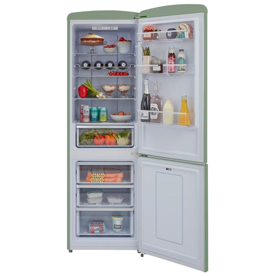 CDA Florence Meadow Green 60/40 Retro style frost free fridge freezer [last one]