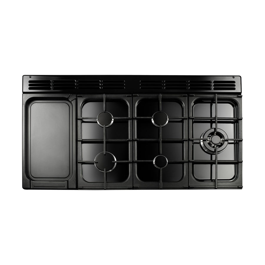 Rangemaster CLDLB110DFPMGR/CM1 14877 Classic Deluxe 110cm Dual Fuel Range Cooker - Mineral Green/Chrome