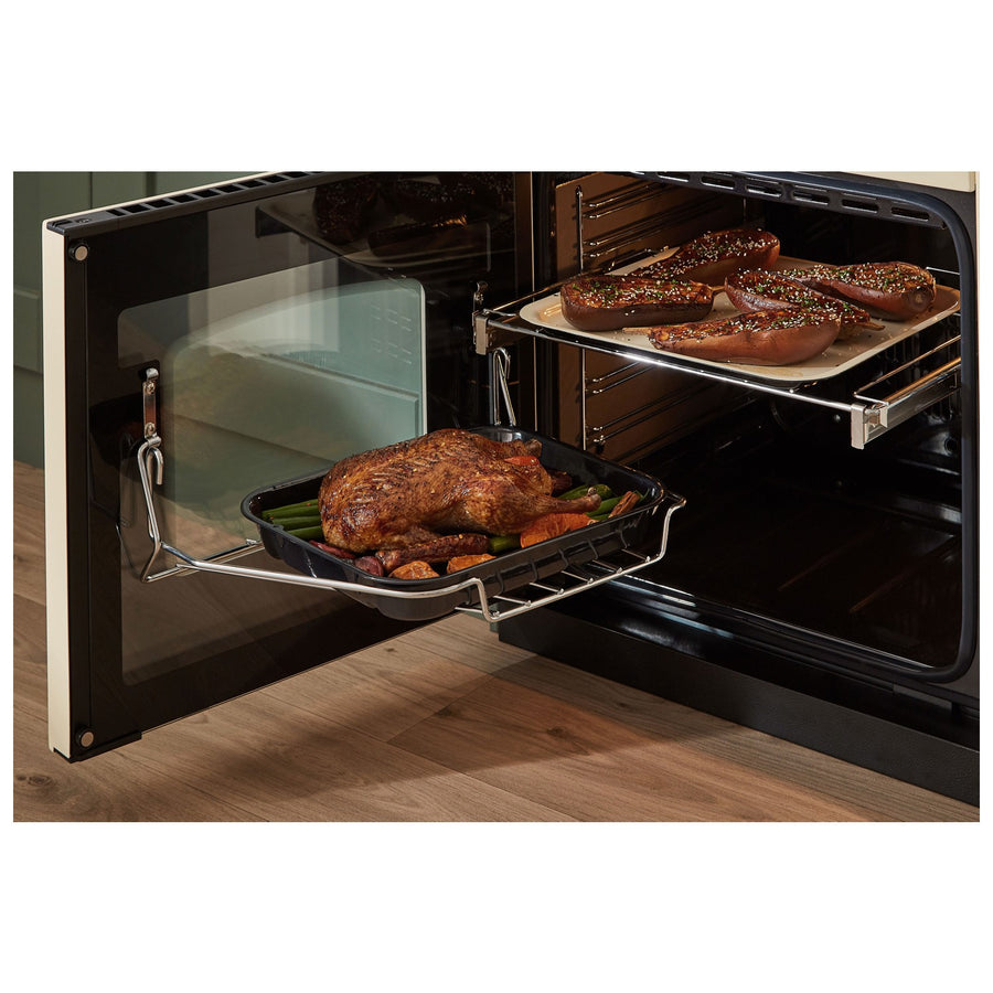 Rangemaster CLDLB110DFPMGR/CM1 14877 Classic Deluxe 110cm Dual Fuel Range Cooker - Mineral Green/Chrome