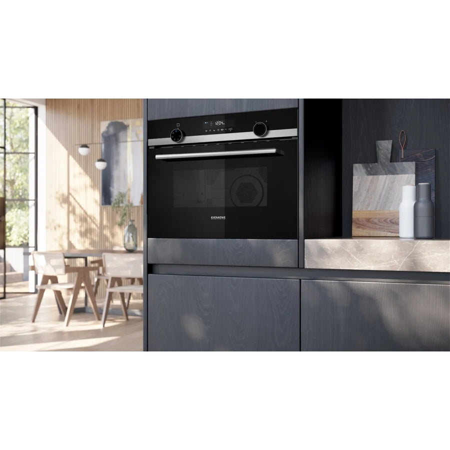 Siemens CM585AGS1B iQ500 Built-in combi microwave with Hot Air - Stainless steel