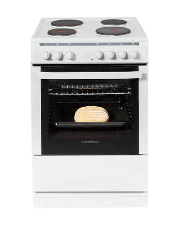 Nordmende CSE63WH - 60cm Single Oven Electric Cooker With Solid plate Hob - White - [3 year guarantee upon registration]