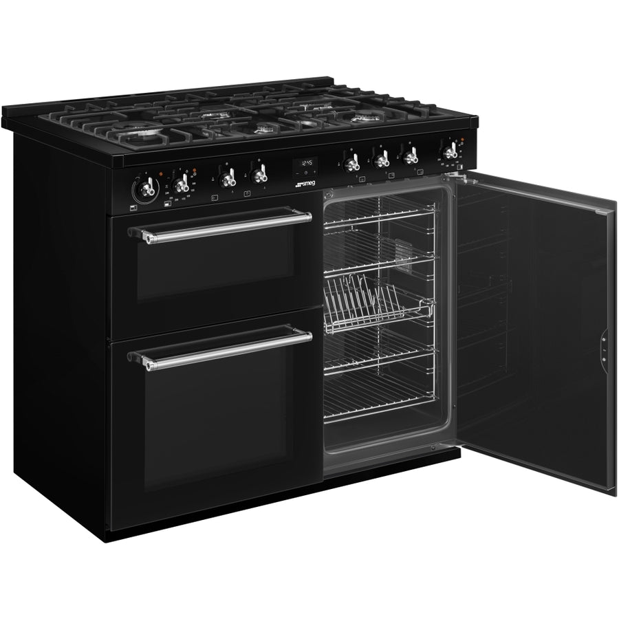 Smeg CX103GMBL 100cm Concert Dual Fuel Range Cooker - Black