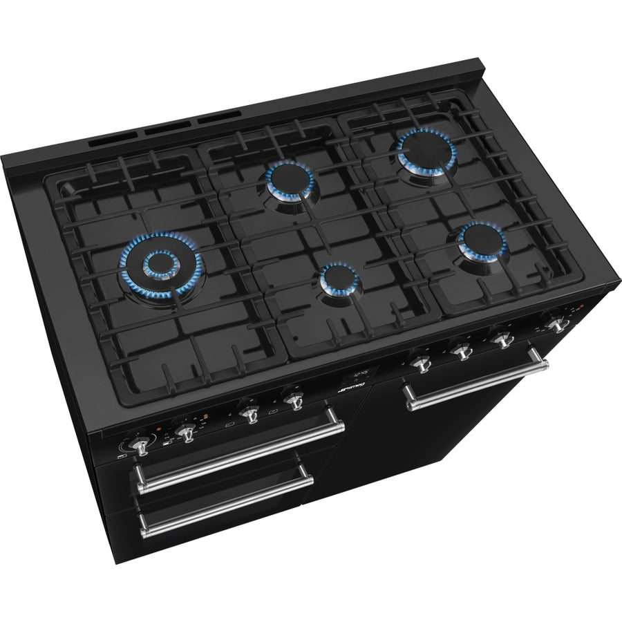 Smeg CX103GMBL 100cm Concert Dual Fuel Range Cooker - Black