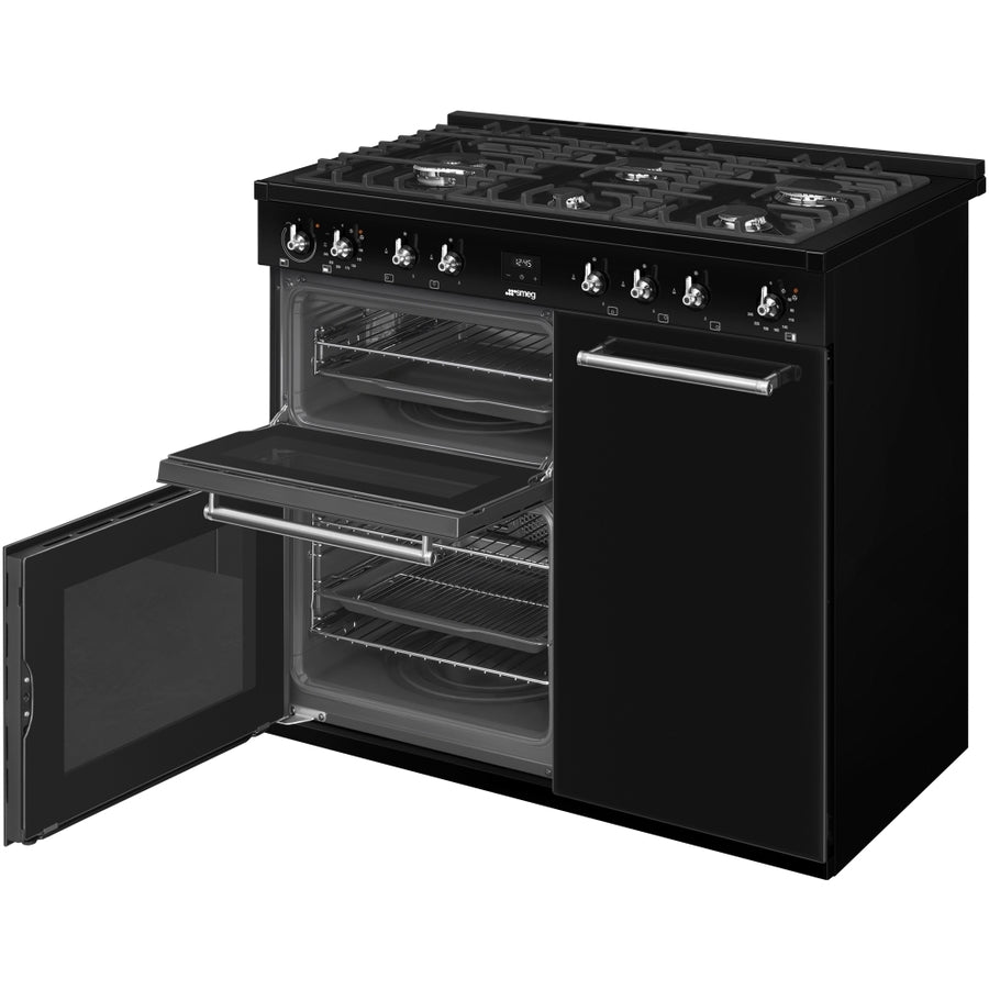 Smeg CX103GMBL 100cm Concert Dual Fuel Range Cooker - Black