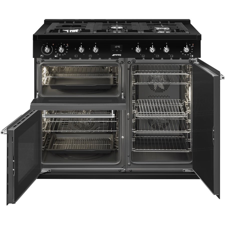 Smeg CX103GMBL 100cm Concert Dual Fuel Range Cooker - Black