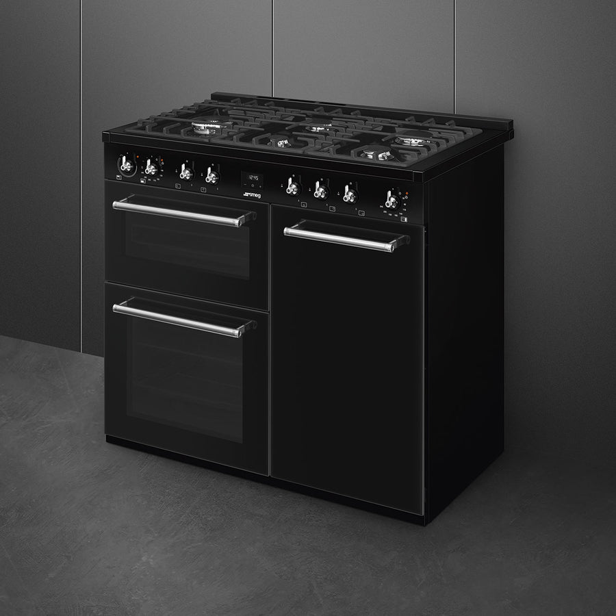 Smeg CX103GMBL 100cm Concert Dual Fuel Range Cooker - Black