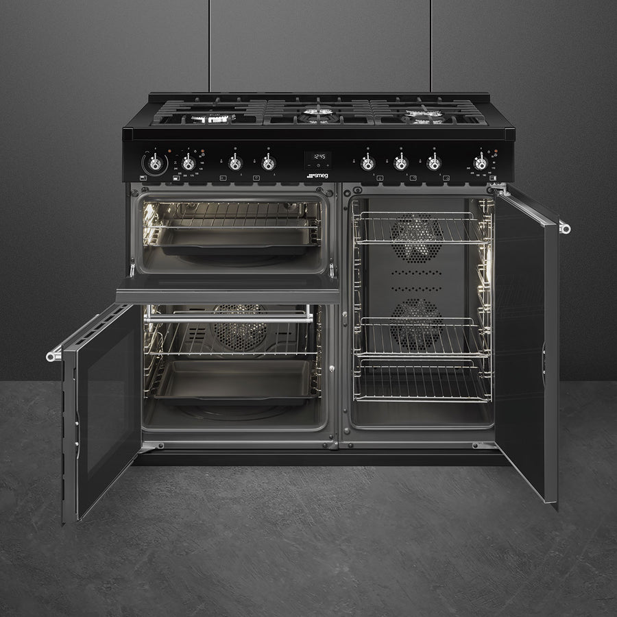 Smeg CX103GMBL 100cm Concert Dual Fuel Range Cooker - Black