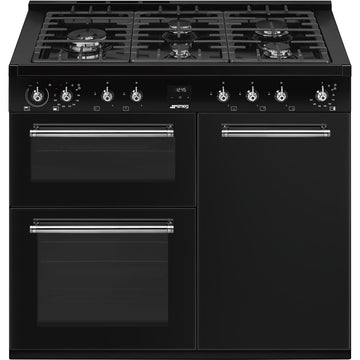 Smeg CX103GMBL 100cm Concert Dual Fuel Range Cooker - Black