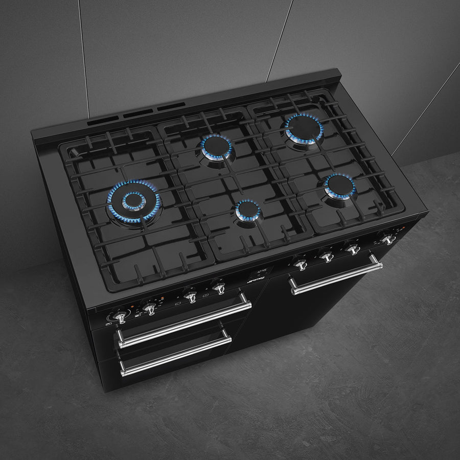 Smeg CX103GMBL 100cm Concert Dual Fuel Range Cooker - Black
