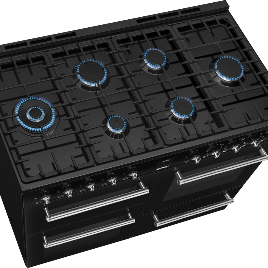 Smeg CX113GMBL 110cm Concert Dual Fuel Range Cooker - Black