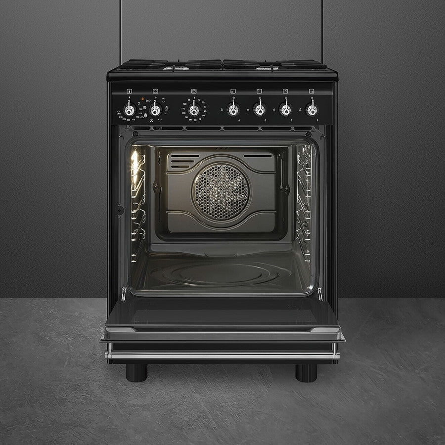 Smeg CX61GMBL 60cm Concert Dual Fuel Cooker - Black
