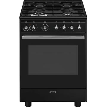 Smeg CX61GMBL 60cm Concert Dual Fuel Cooker - Black