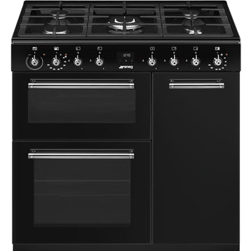 Smeg CX93GMBL 90cm Concert Dual Fuel Range Cooker - Black