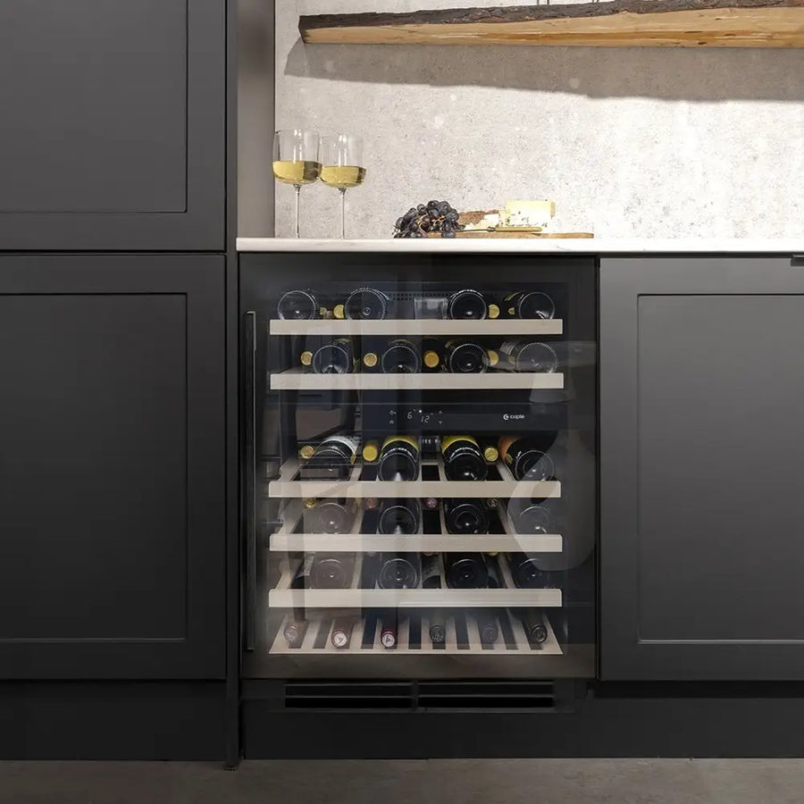 Caple Wi6136BG Dual Zone Wine Cooler - Black Glass