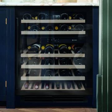Caple Wi6135BG 60cm Dual Zone Wine Cooler Black Glass