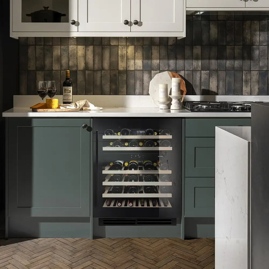 Caple Wi6136BG Dual Zone Wine Cooler - Black Glass