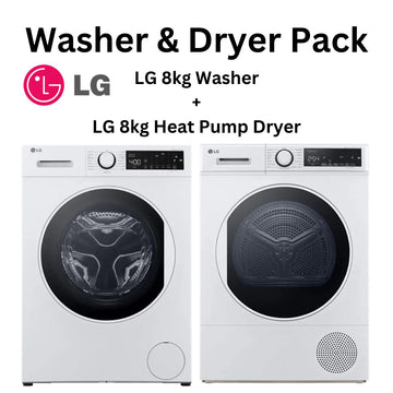 LG White 8kg Washer & 8kg Dryer Deal