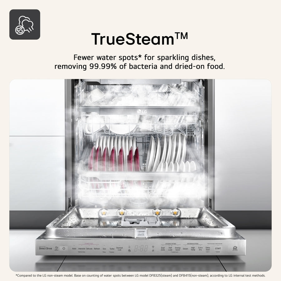 LG DF243FVS 14-place setting TrueSteam™ Freestanding dishwasher - Silver