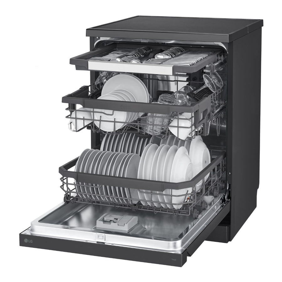 LG DF365FMS matte black freestanding dishwasher