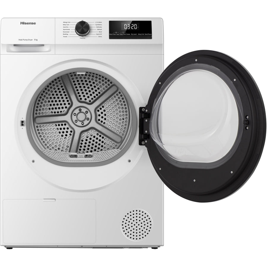 Hisense DH1Q802BW2 8kg Heat pump Condenser Tumble Dryer - White