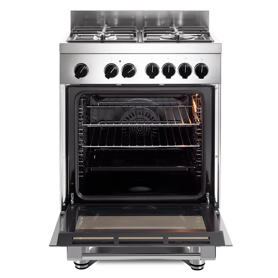 DeLonghi DSC 626MLX-1 Dual Fuel Cooker with Multifunction Single Oven - Stainless Steel