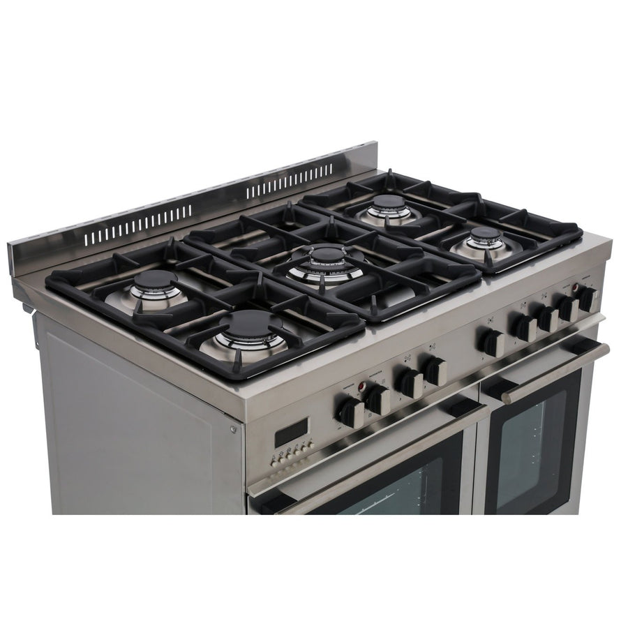 De'Longhi DTR906DF 90cm Professional Twin Cavity Dual Fuel Range Cooker in Stainless Steel
