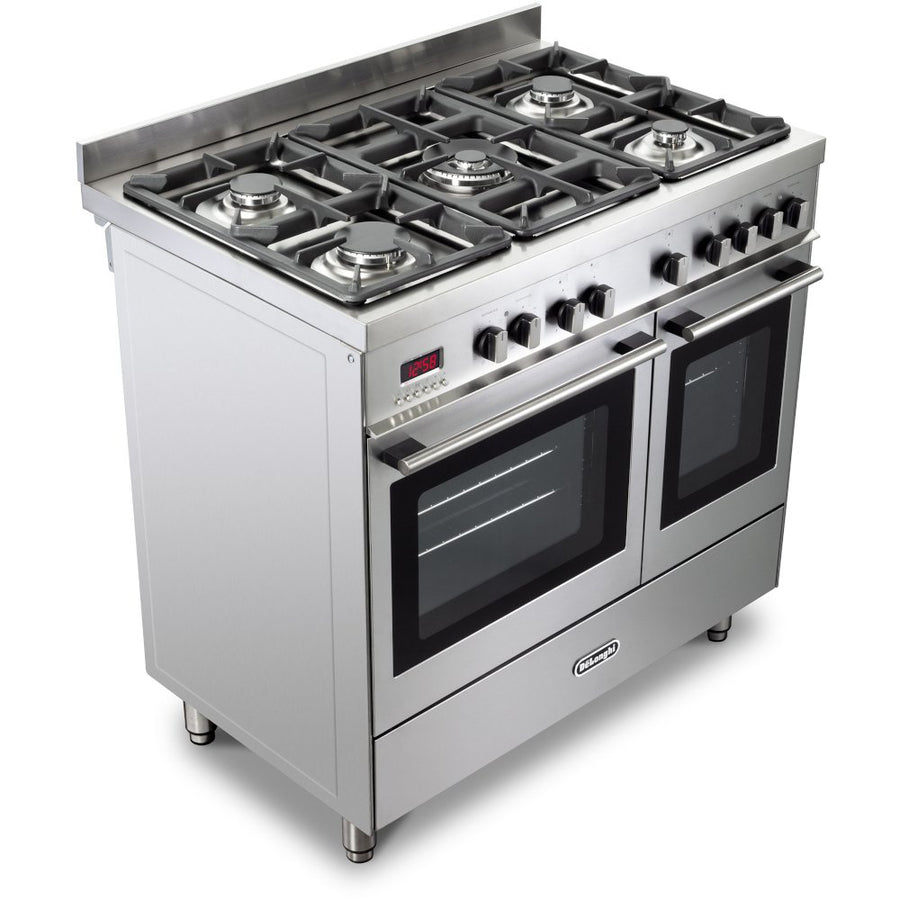 De'Longhi DTR906DF 90cm Professional Twin Cavity Dual Fuel Range Cooker in Stainless Steel
