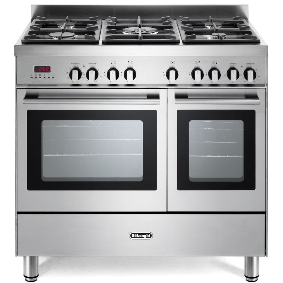 De'Longhi DTR906DF 90cm Professional Twin Cavity Dual Fuel Range Cooker - Stainless steel
