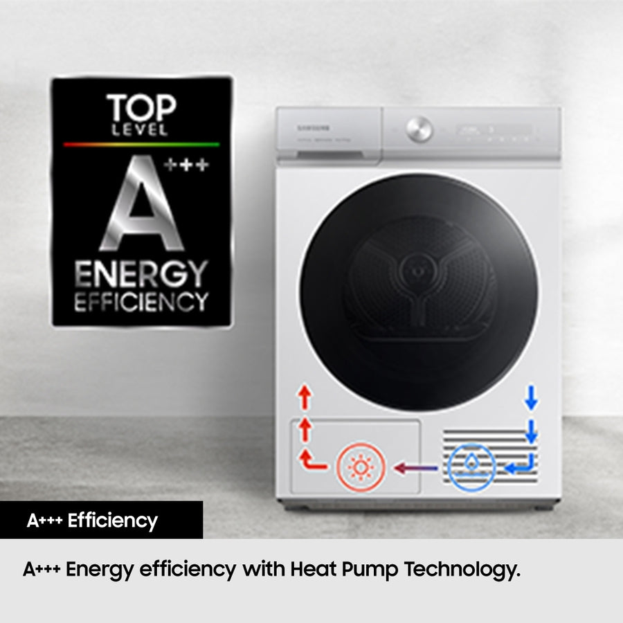 Samsung DV90T8240SX Series 9 Heat Pump Condenser Tumble Dryer - Graphite [Free 5-year parts & labour guarantee]