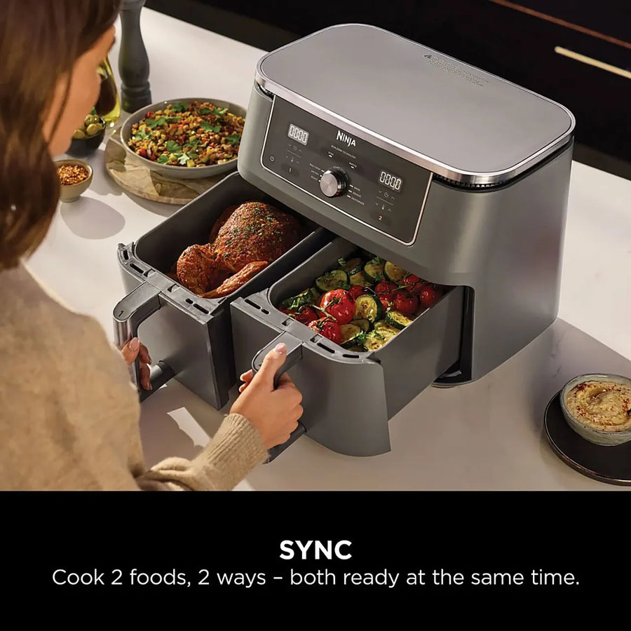 NINJA DZ400UK Foodi Dual Zone 9.5 L Air Fryer - Gun Metal Grey