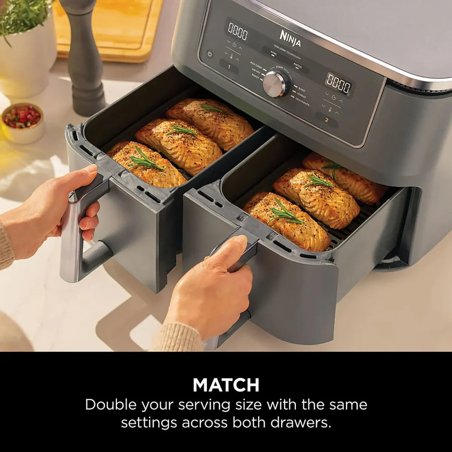 NINJA DZ400UK Foodi Dual Zone 9.5 L Air Fryer - Gun Metal Grey