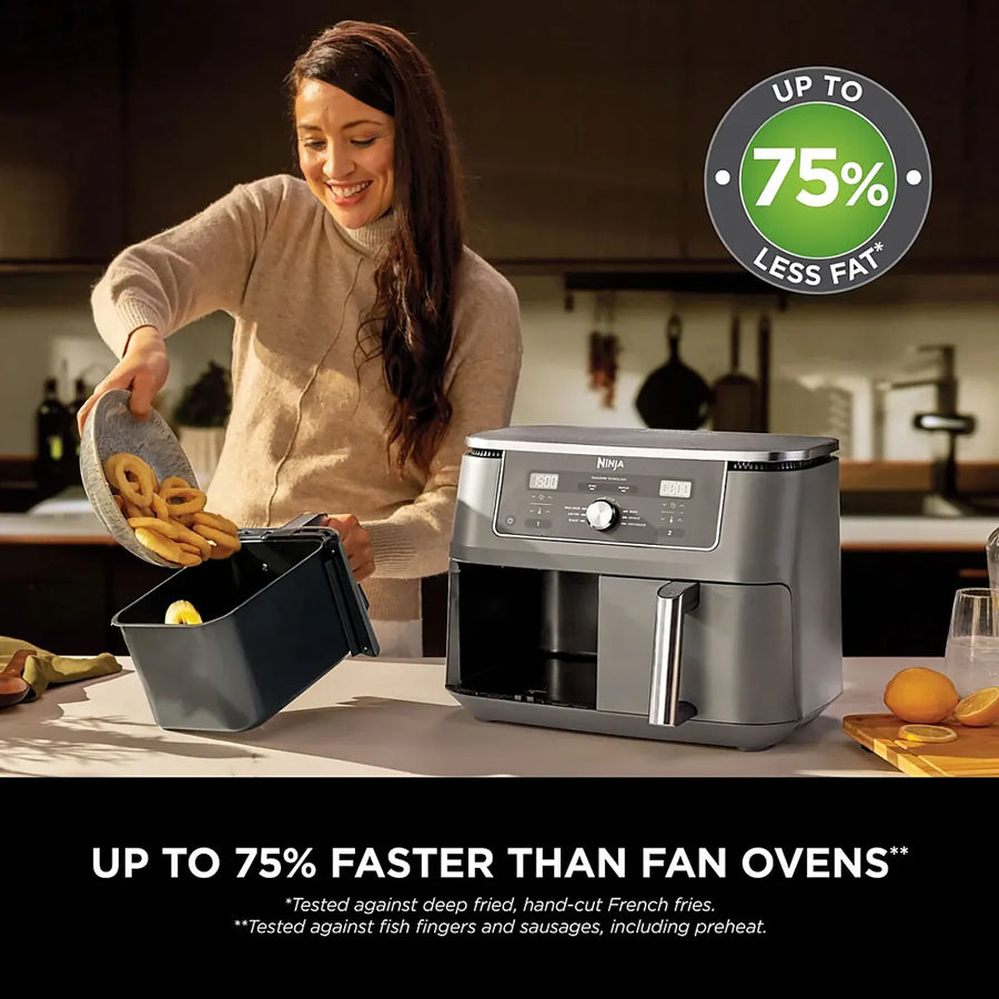 NINJA DZ400UK Foodi Dual Zone 9.5 L Air Fryer - Gun Metal Grey