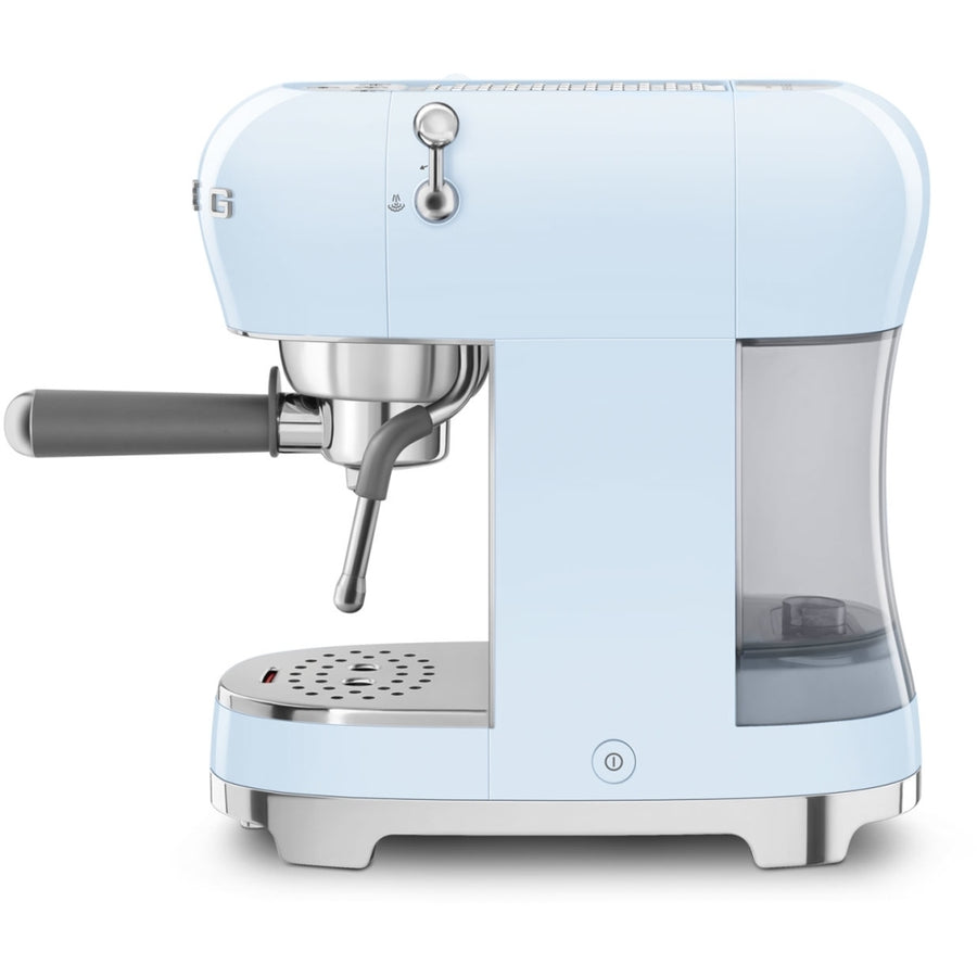 Smeg ECF02PBUK 50's style Espresso Coffee Machine With Stand Wand - Pastel Blue