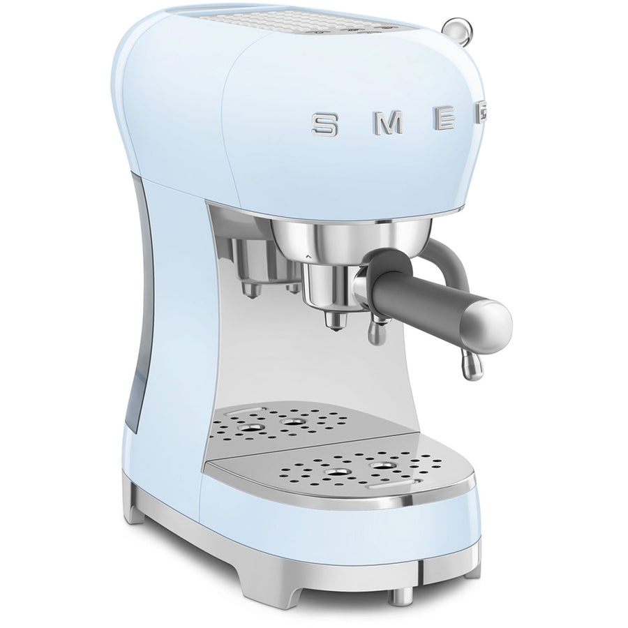 Smeg ECF02PBUK 50's style Espresso Coffee Machine With Stand Wand - Pastel Blue