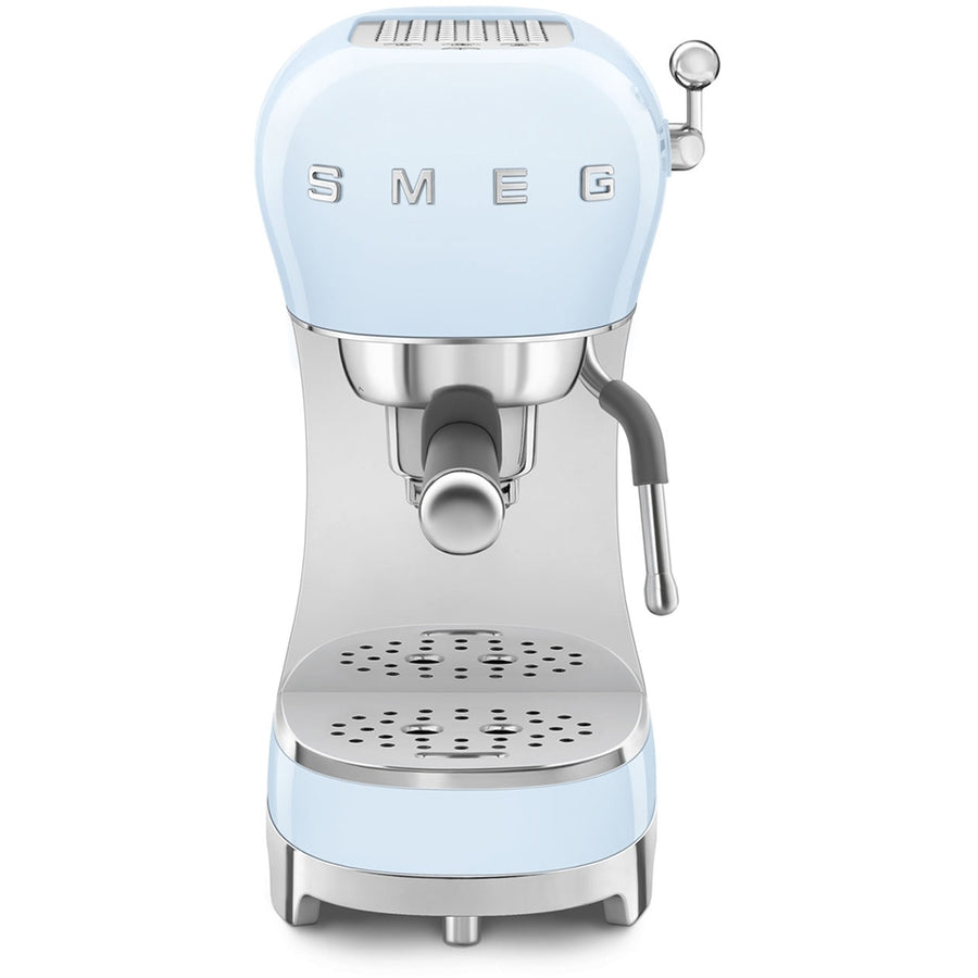 Smeg ECF02PBUK 50's style Espresso Coffee Machine With Stand Wand - Pastel Blue