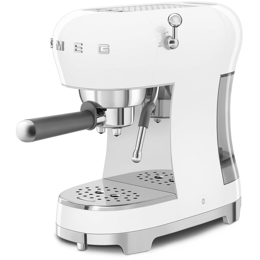 Smeg ECF02WHUK 50's style Espresso Coffee Machine With Stand Wand