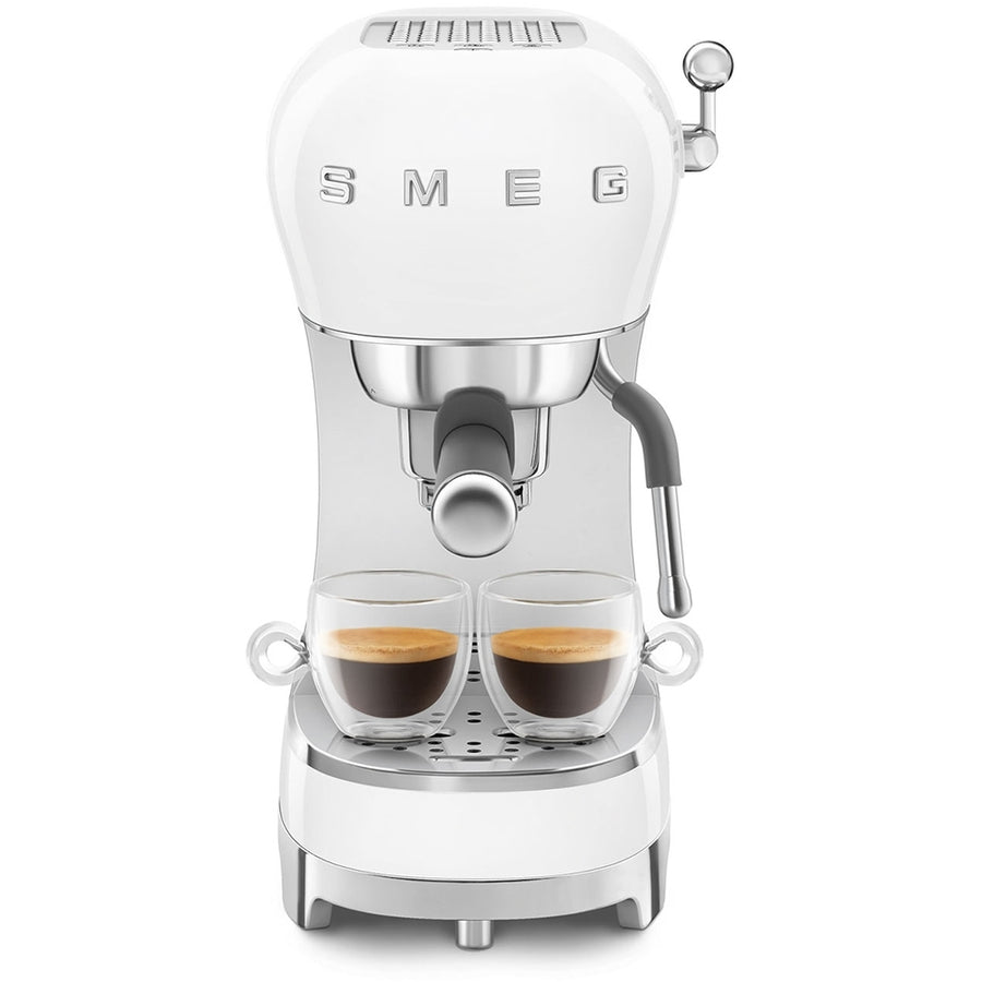 Smeg ECF02WHUK 50's style Espresso Coffee Machine With Stand Wand