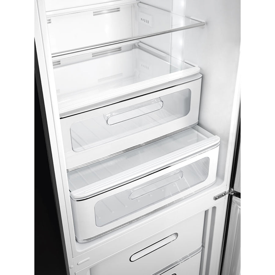 Smeg FAB32RBL5UK Retro Frost Free Fridge Freezer - Black [right hand hinge]