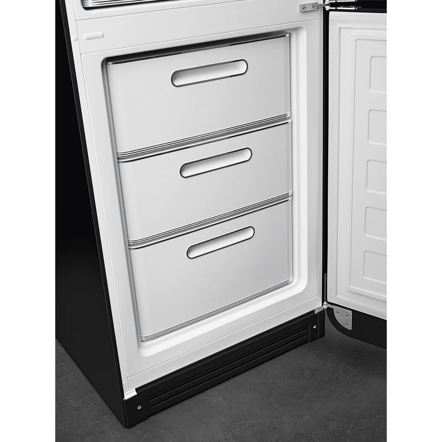 Smeg FAB32RBL5UK Retro Frost Free Fridge Freezer - Black [right hand hinge]