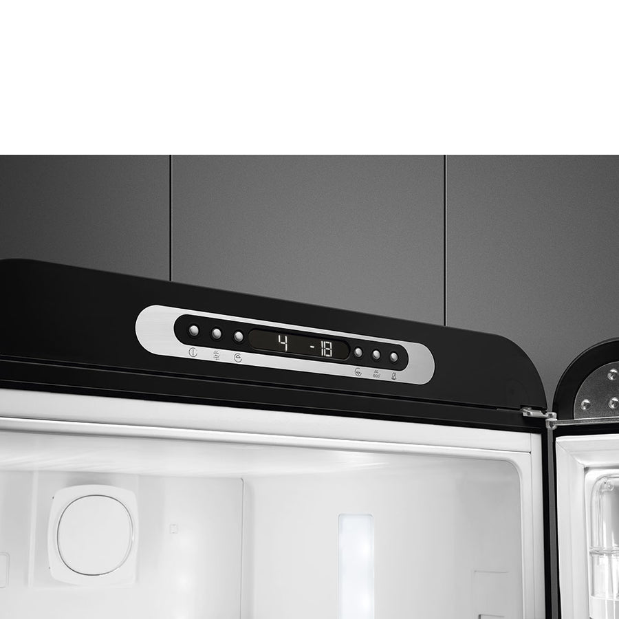 Smeg FAB32RBL5UK Retro Frost Free Fridge Freezer - Black [right hand hinge]