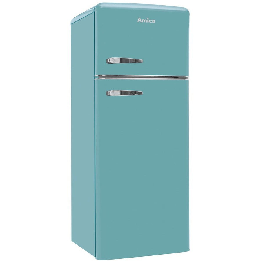Amica FDR2213DB Top mount fridge freezer in duck egg blue