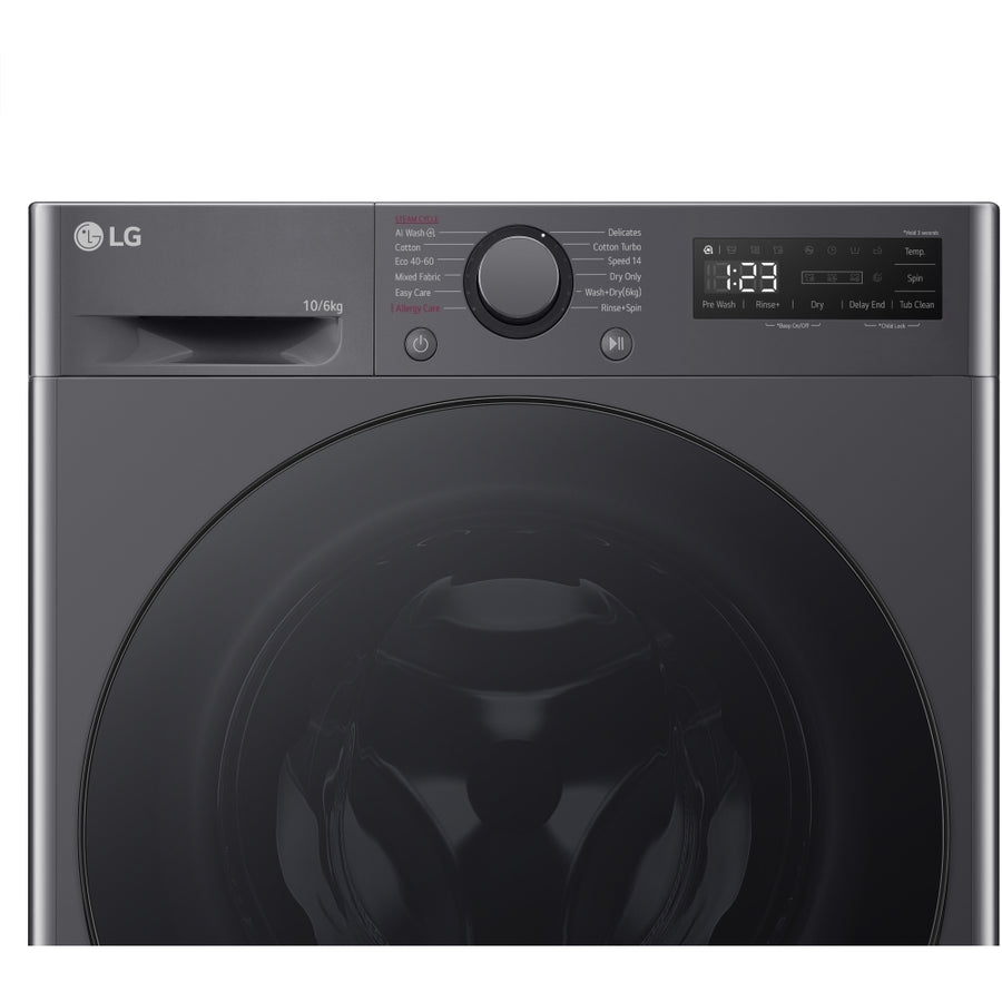 LG FWY606GBLN1 10/6kg 1400RPM AI DD™ Steam Washer Dryer - Graphite [Free 5-year parts & labour guarantee]
